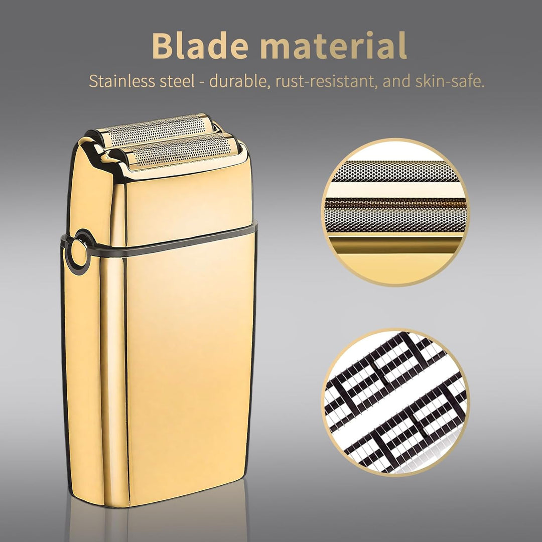 Ersatz-Rasierklinge kompatibel mit BaByl**sPRO Double FXFS2 - Metallfolie (Gold, 3er Pack), Gold, 3e