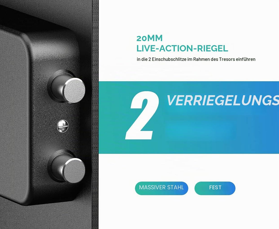 RPNB Luxus Safe und Schliessfach, Geldkoffer, Zifferntastatur sicher, perfekt für Hause Büro Hotel B