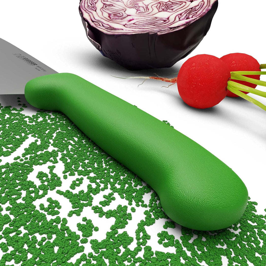 Giesser seit 1776 - Made in Germany - Kochmesser 20 cm Veggie, grün, nachhaltiger Griff, rutschfest,