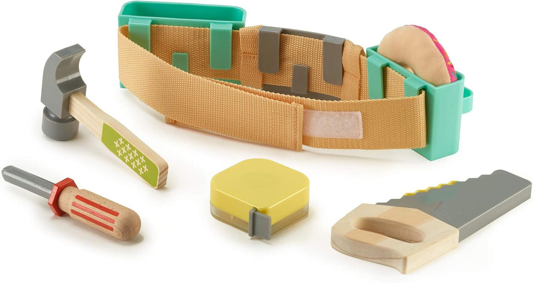 Fisher-Price GGT60 - DIY Werkzeuggürtel mit Spielzeug Werkzeug mit funktionierendem Massband, Rollen