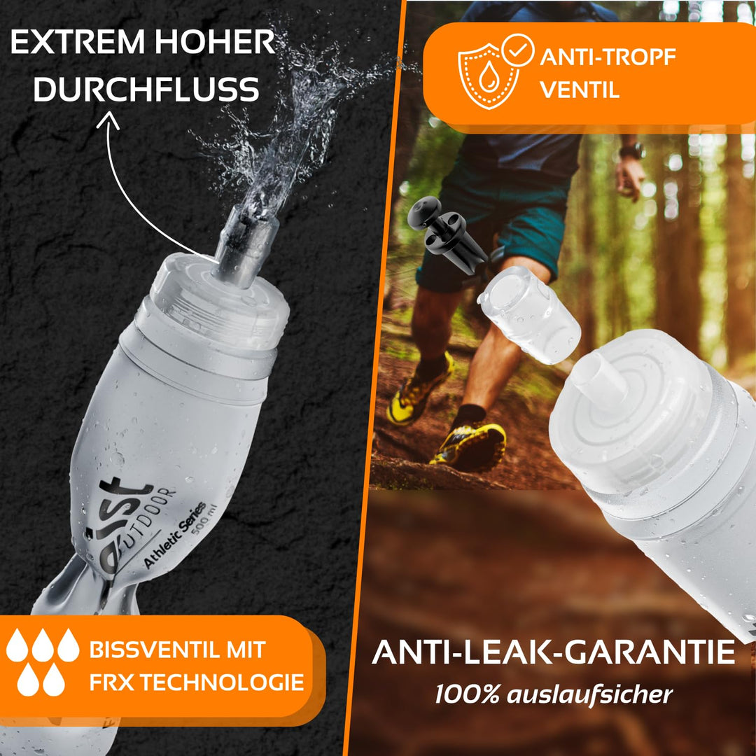 Soft Flask 500 ml FRX Pro (2er Set) Laufflasche TPU, BPA-frei, Faltflasche, faltbare Trinkflasche fü
