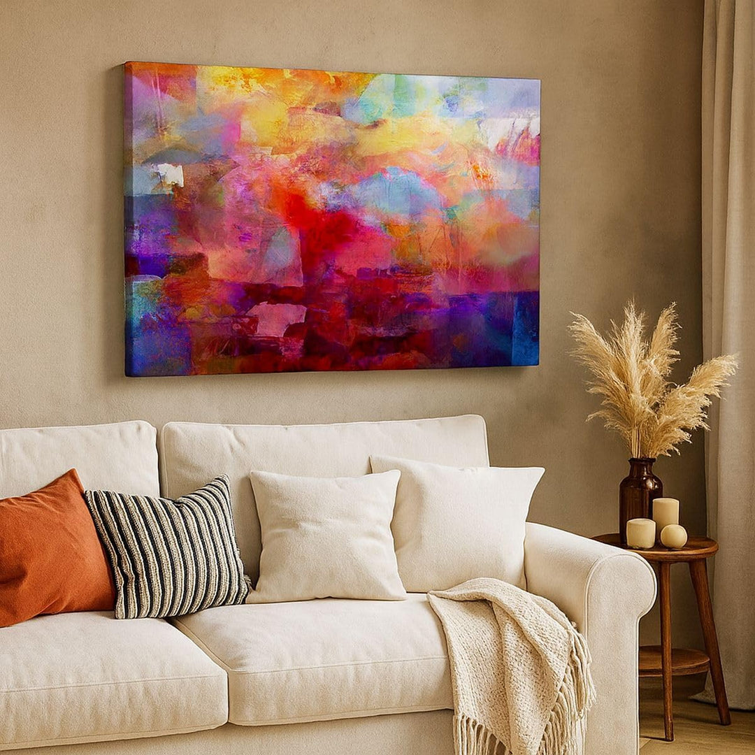 Bilder auf Leinwand Abstraktion modern Leinwandbild mit Rahmen 70x50cm Wandbilder Dekoration Wohnzim