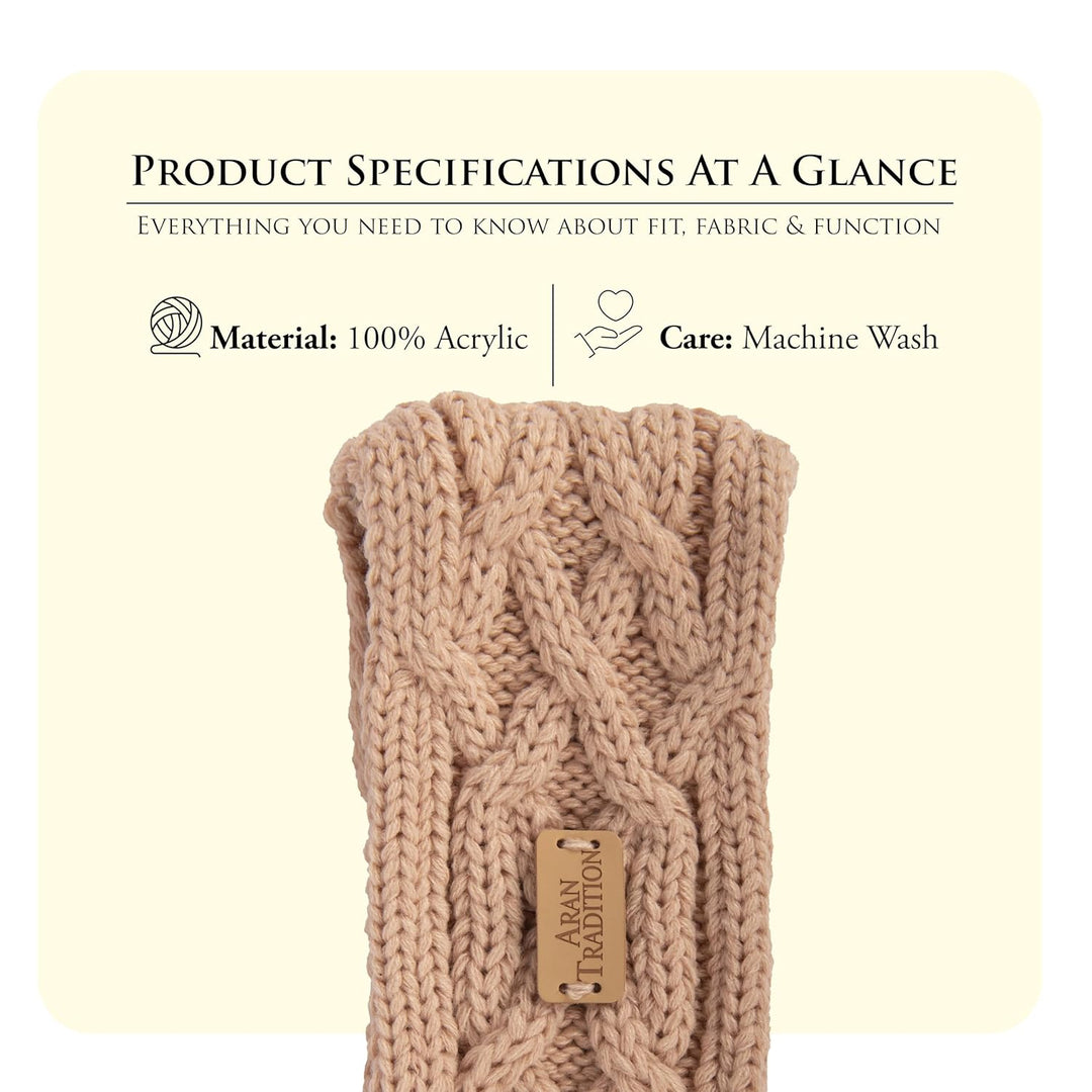 Aran Cable Knitted Headband blush, blush