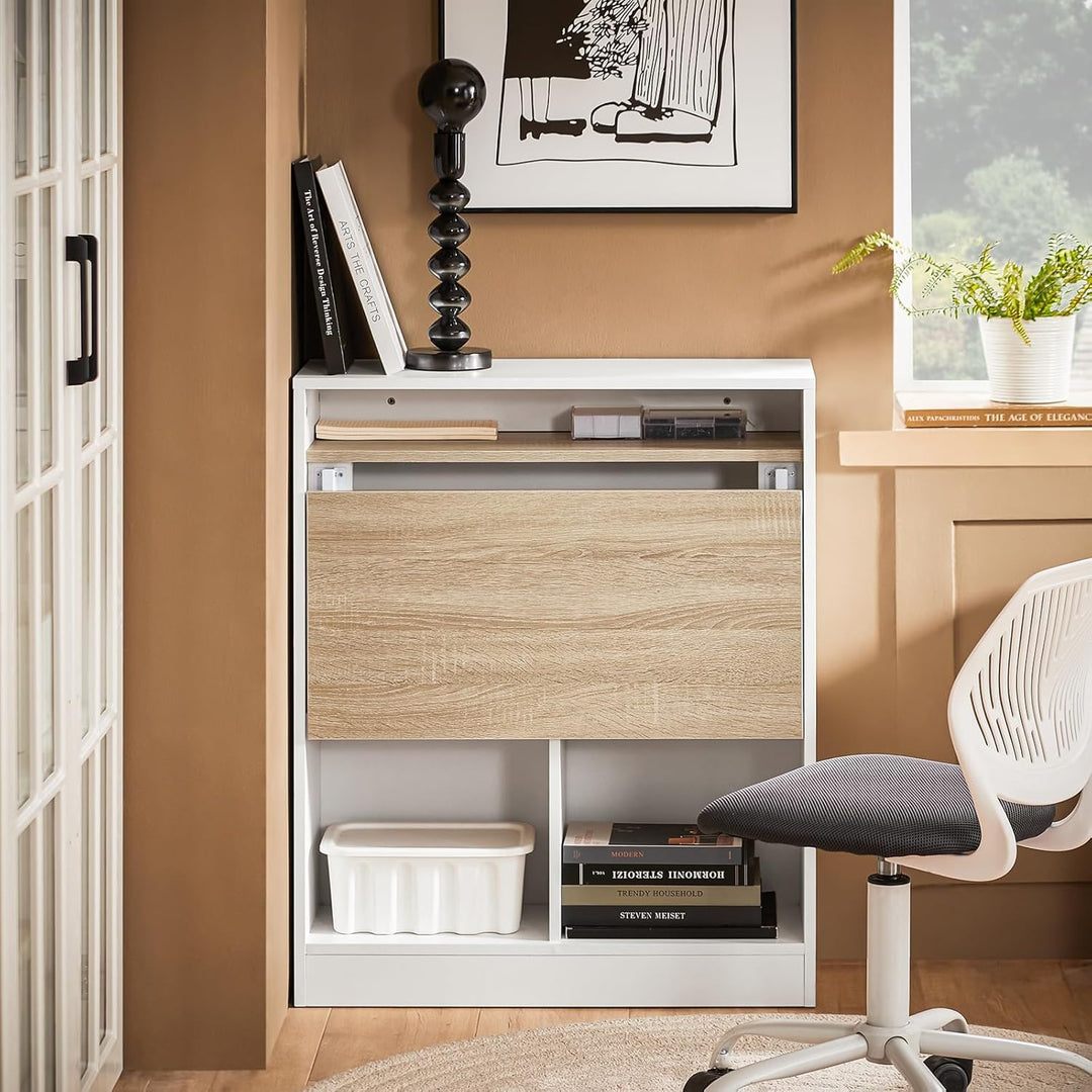 SoBuy Klapptisch mit angebautem Schrank Klappbarer Tisch mit Schrank Faltbarer Tisch Schreibtischsch
