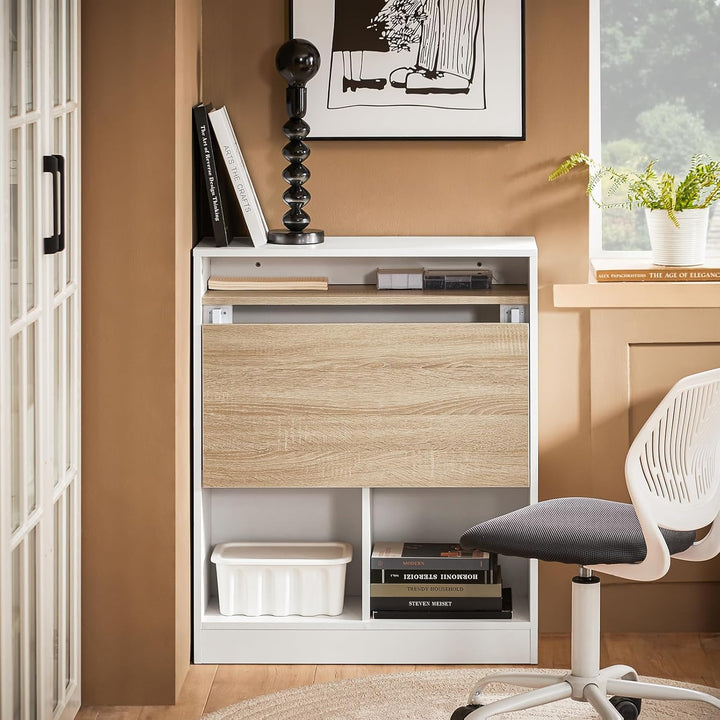 SoBuy Klapptisch mit angebautem Schrank Klappbarer Tisch mit Schrank Faltbarer Tisch Schreibtischsch