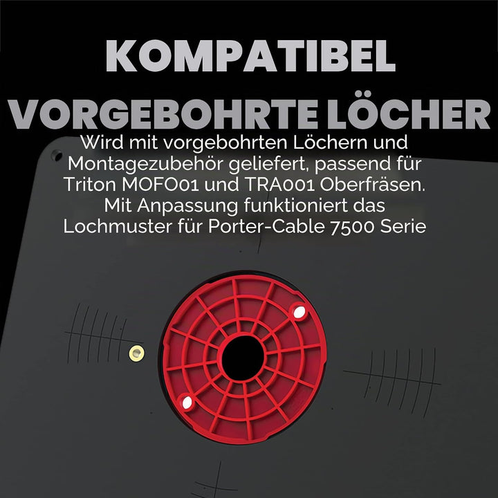 Kreg Tool PRS4034 Einsatzplatte mit Level-Loc-Ringen (vorgebohrtes Triton), Schwarz und Rot