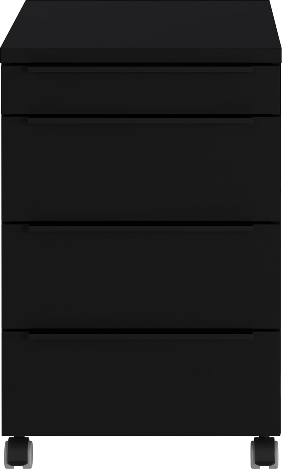 Germania Rollcontainer 4377-83, in Schwarz, mit Utensilienfach, 42 x 63 x 60 cm (BxHxT), Schwarz