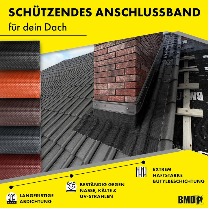 BMD 3D Kaminanschlussband Wandanschlussband 300 mm x 5 m (anthrazit RAL 7016) Kaminanschluss Wandans