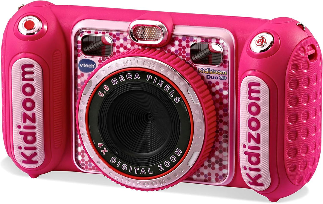 VTech KidiZoom Duo DX pink – Kinderkamera mit Selfie- und Videofunktion, Effekten, Spielen, Musikpla