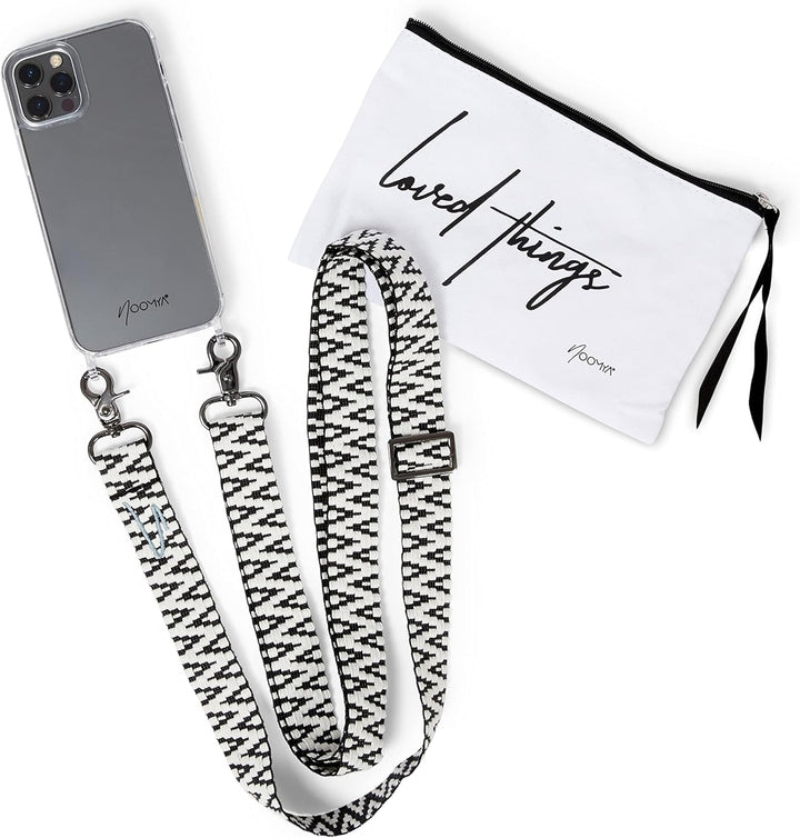 NOOMYA® Premium Fashion Handykette | Set Handyhülle iPhone 15 MAGSAFE & Handyband Midnight Star | Ha