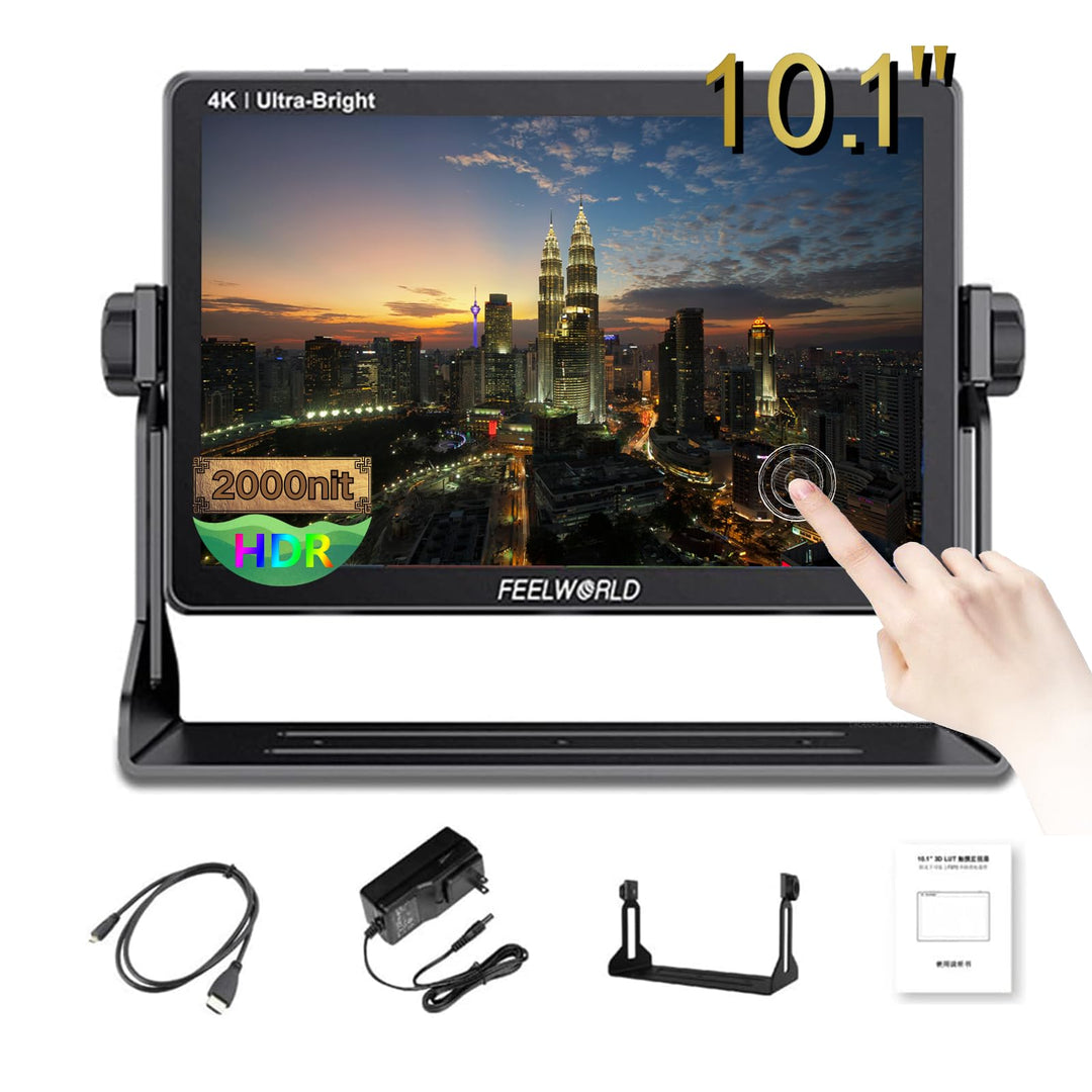 Feelworld LUT11S 10,1 Zoll Touchscreen DSLR Kamera Feldmonitor Ultra Helligkeit 2000nit, 3G-SDI 4K H
