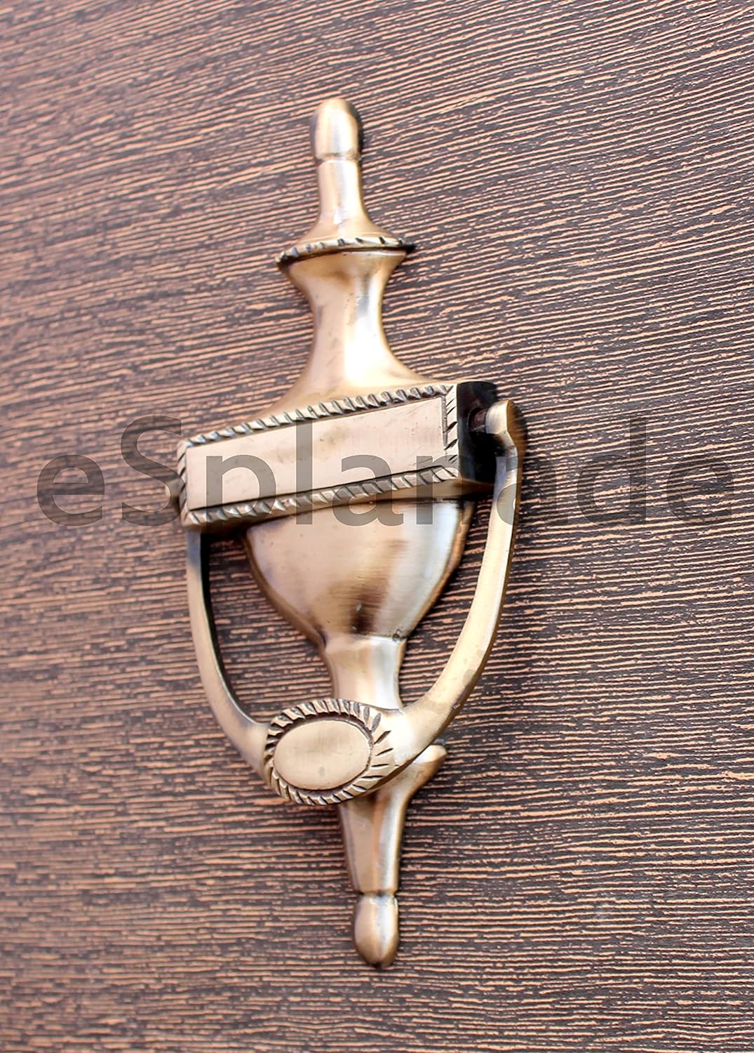 eSplanade Kolonialstil Messing Türklopfer, gelb, 4 X 2 X 20,3 cm