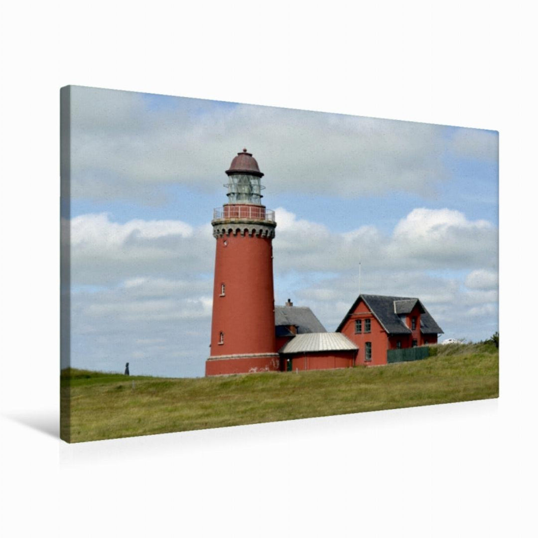 Premium Textil-Leinwand 75 x 50 cm Quer-Format Bovbjerg Fyr (Dänemark) | Wandbild, HD-Bild auf Keilr