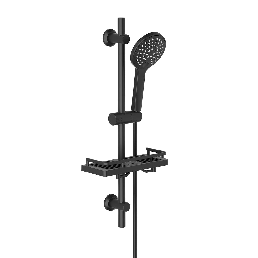 Görbach Duschset Rail Shower kit Handbrause Duschstange Duschablage/Seifenschale Handbrauseschlauch