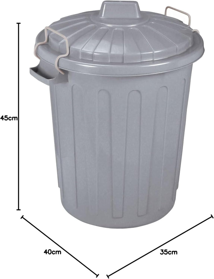 Curver 04128-Y25-41 Abfalltonne Oscar, Plastik, grau, 40 x 35 x 45 cm