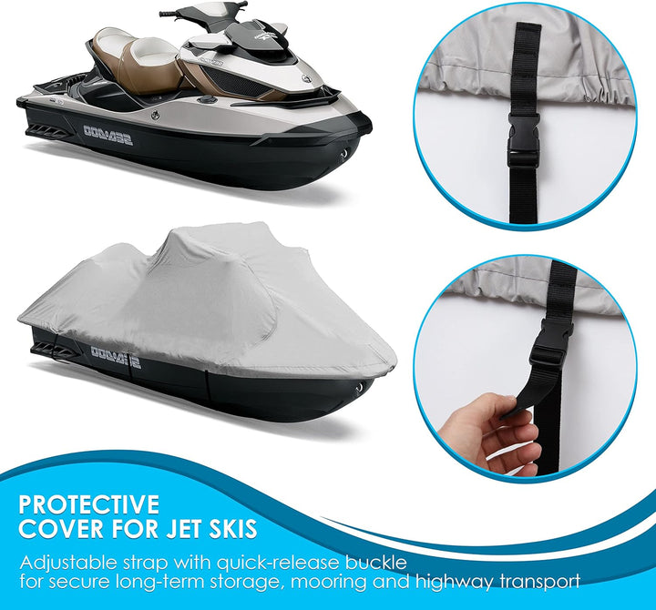 Pyle PCVJS12 Robuste Jetski-Abdeckung, 299,7 cm bis 320 cm, Bootsabdeckung in Marinequalität, mit Lü