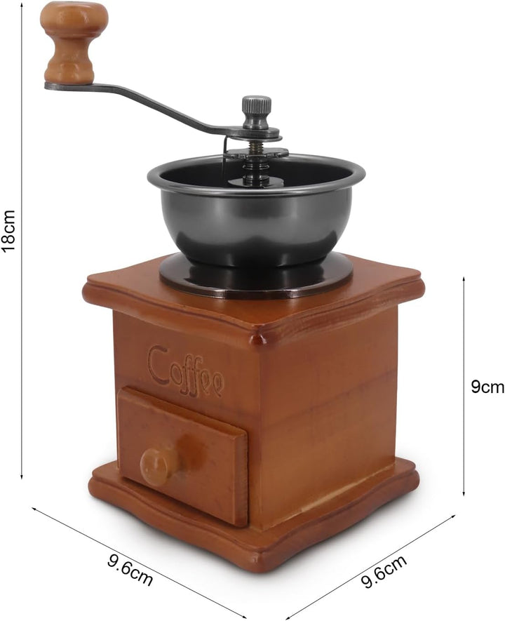 Manuelle Kaffeemühle, Holz Retro Antik Keramik Handkurbel Kaffeemühle, Retro-Handkaffeemühlen, Einst