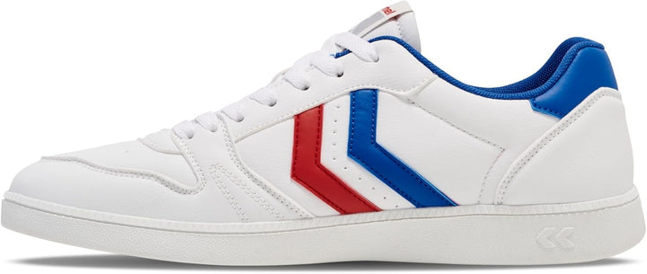 hummel Schnürsenkel Sneaker Low Handball Perfekt Erwachsene Grösse 39 EU White Blue Red, 39 EU White