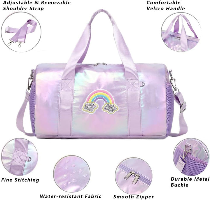 Jumpopack Kinder Mädchen Tanztasche Ballett Tasche Handtasche Mädchen Geschenk mit Nassfach - Regenb