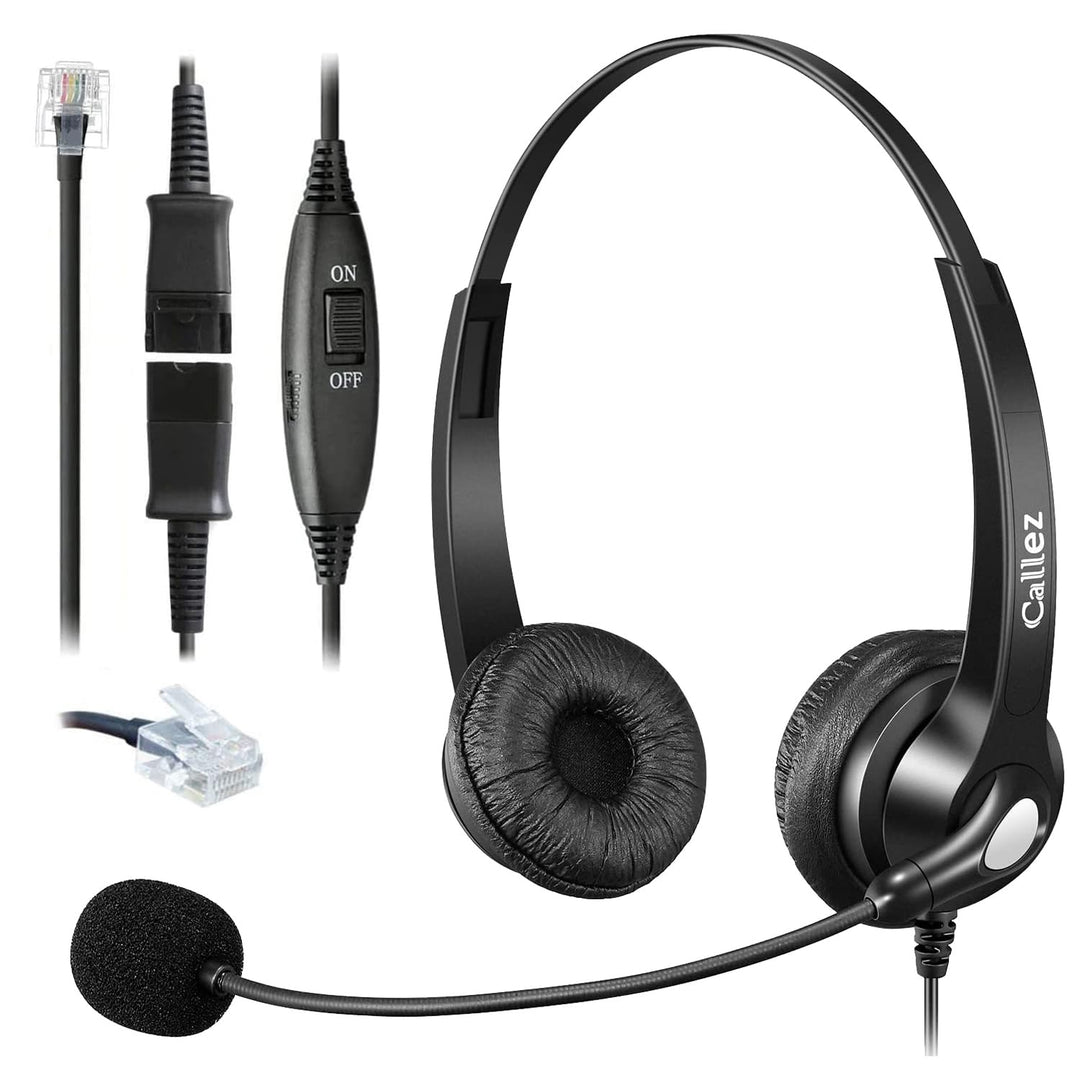 RJ45 Telefon Headset mit Mikrofon Noise Cancelling &amp; Quick Disconnect Kabel, Festnetztelefon Kopfhör