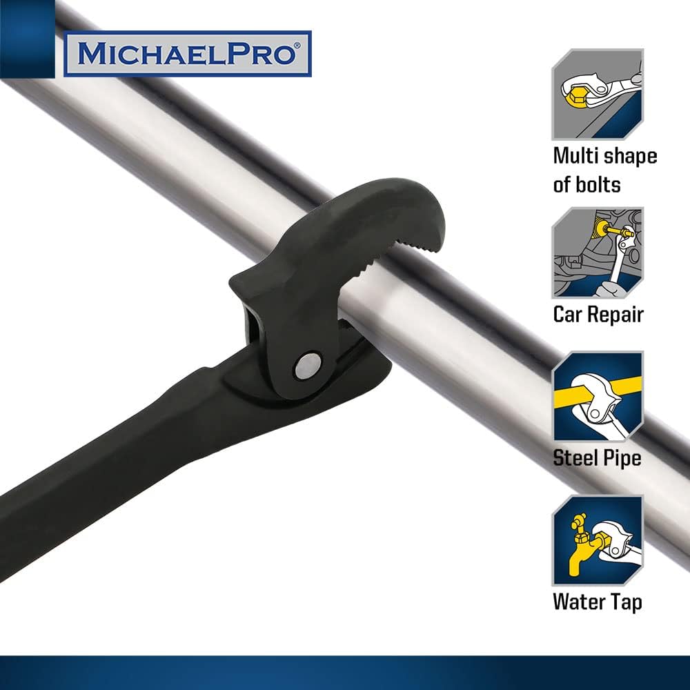 MichaelPro Dual Action Auto Size Adjusting Wrench, Self-Adjusting Quick Wrench, Multi-Size Spring Wr