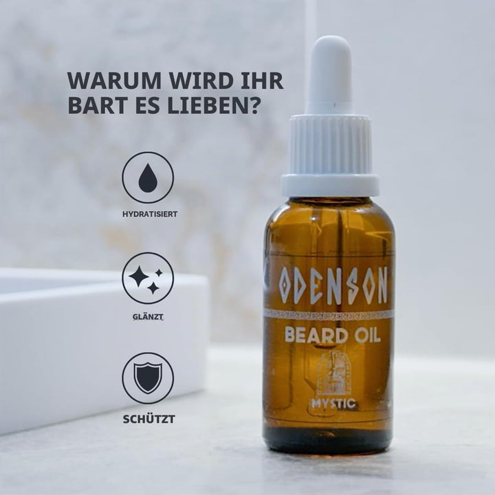 Odenson Bartöl für Männer – Bart-Conditioner, Weichmacher und Feuchtigkeitsspender – Mit natürlichen