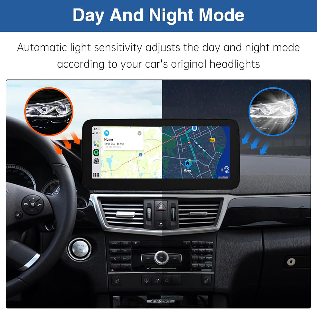 Road Top 12,3 Zoll Ultra-schmal Autoradio Touchscreen Drahtlos CarPlay Android Auto für Mercedes Ben