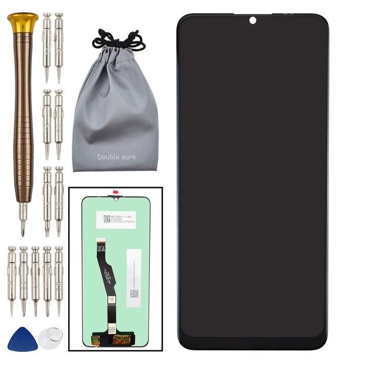 Double Sure LCD Touchscreen für Huawei Y6p Ersatzteile sind kompatibel mit Y6p 2020 (Schwarz) Ausges