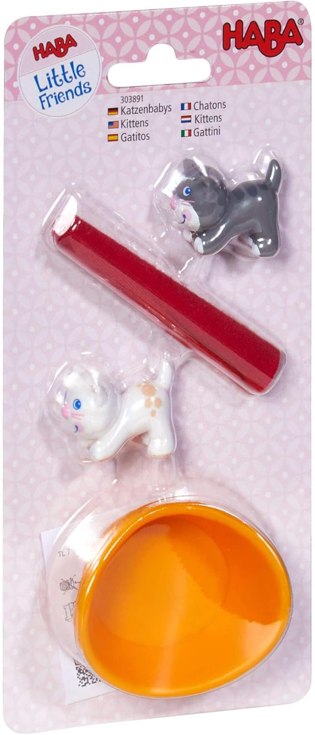 HABA Little Friends Katzenbabys - Tierfigur für Kinder ab 3 Jahren - Haustiere für kreatives Rollens