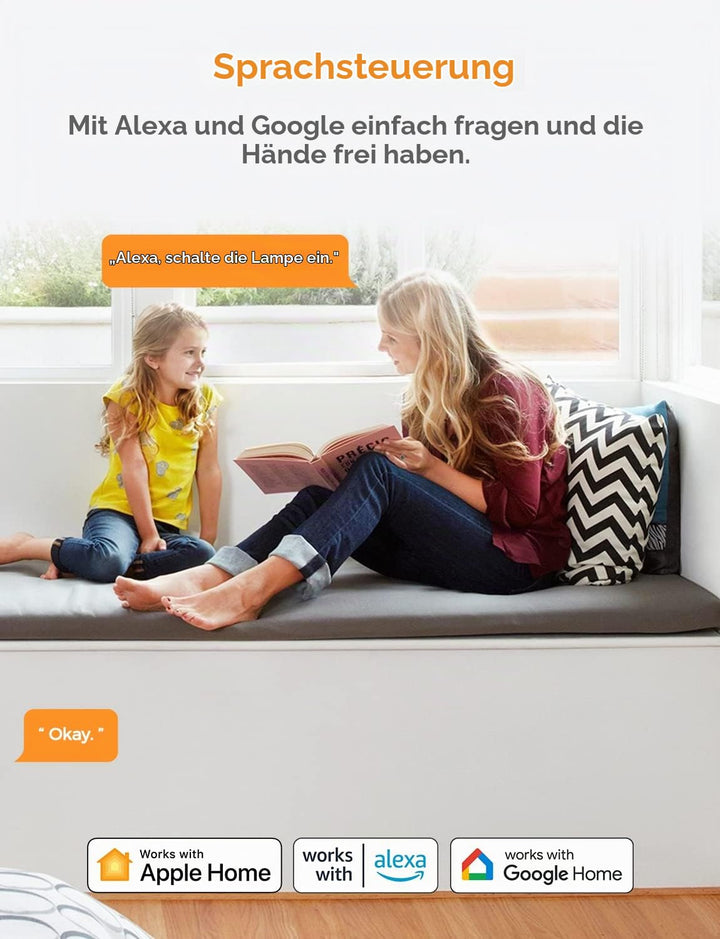 Refoss WLAN Schalter funktioniert mit Apple HomeKit, Universal Smart Schalter für Siri, Alexa, Googl