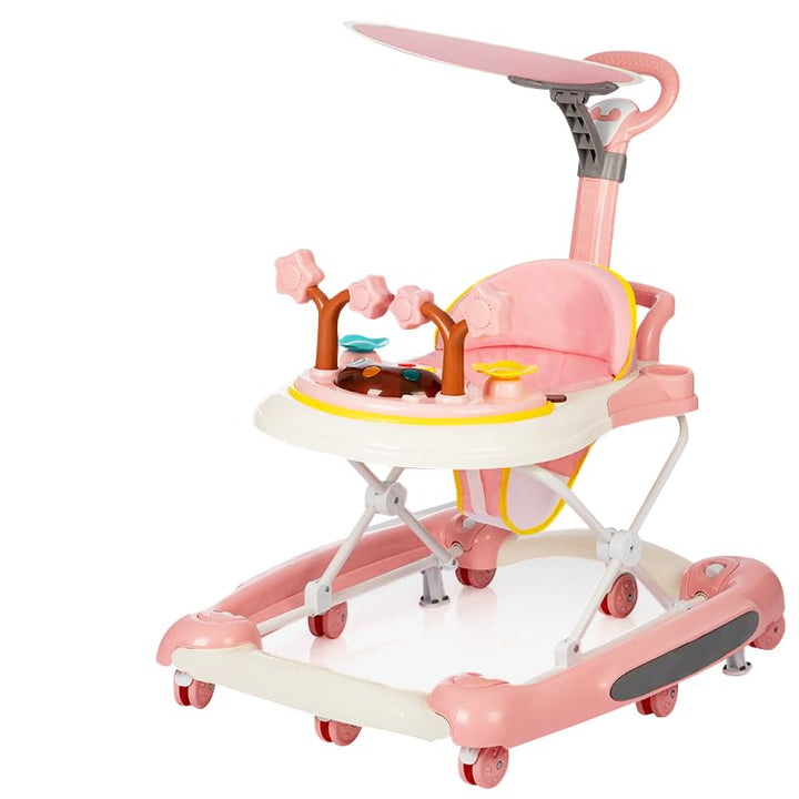 5-in-1 Lauflernhilfe für Babys, 5 Höhenverstellung und Klappbar, Gehfrei Babywalker ab 6 Monate, bis
