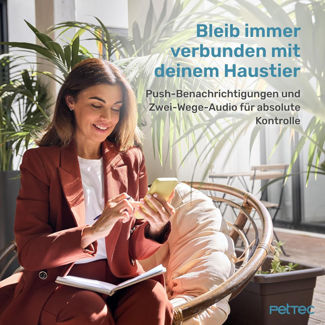 PetTec – Pet Cam Buddy Haustierkamera Futterautomat 8L für Katzen- & Hunde-Trockenfutter – Automatis