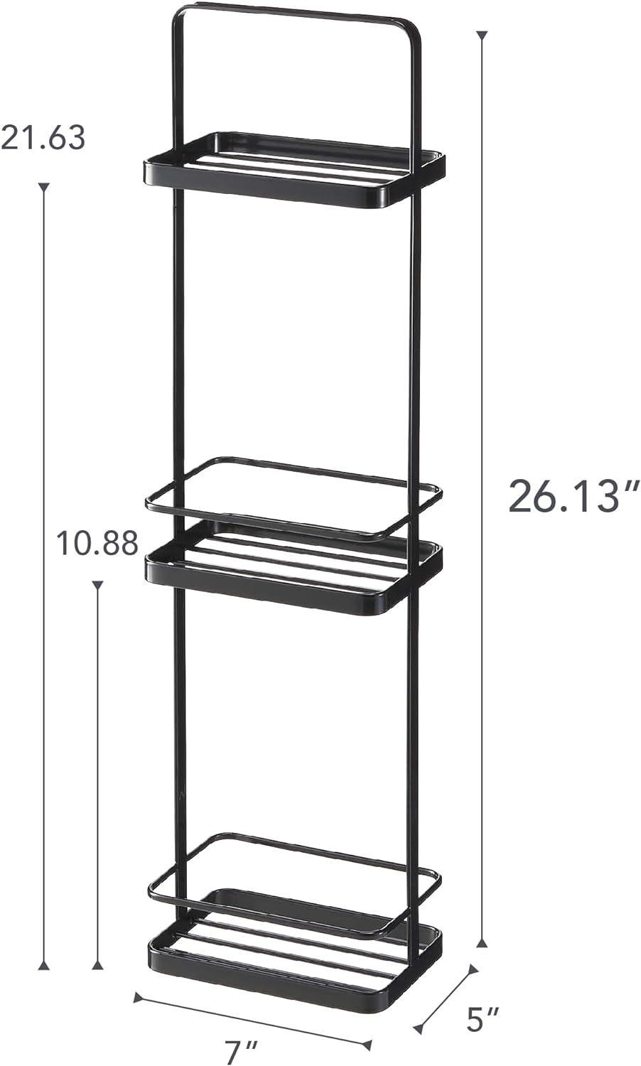 YAMAZAKI Tower Badregal, Stahl, Schwarz, One