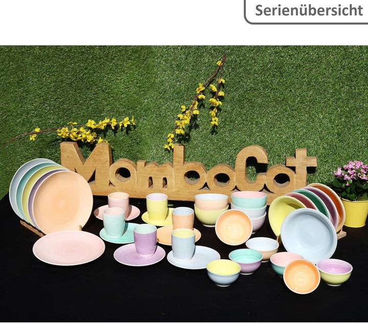 MamboCat Pastello 6er Set Kuchenteller I Bunte Steingut-Frühstücksteller mit Pastell-Farben für 6 Pe
