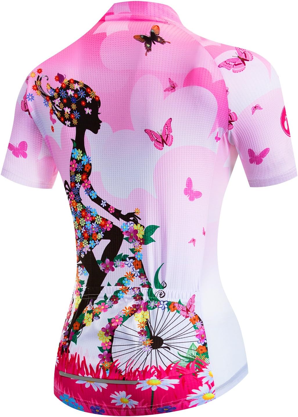 Damen Radtrikot Kurzarm Bike Shirt Top Lady Biking Bekleidung M Rose, M Rosa