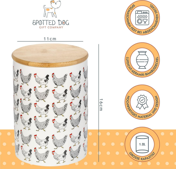 SPOTTED DOG GIFT COMPANY Vorratsdosen Keramik mit Deckel Luftdicht - 3 Vorratsbehälter vielseitig fü