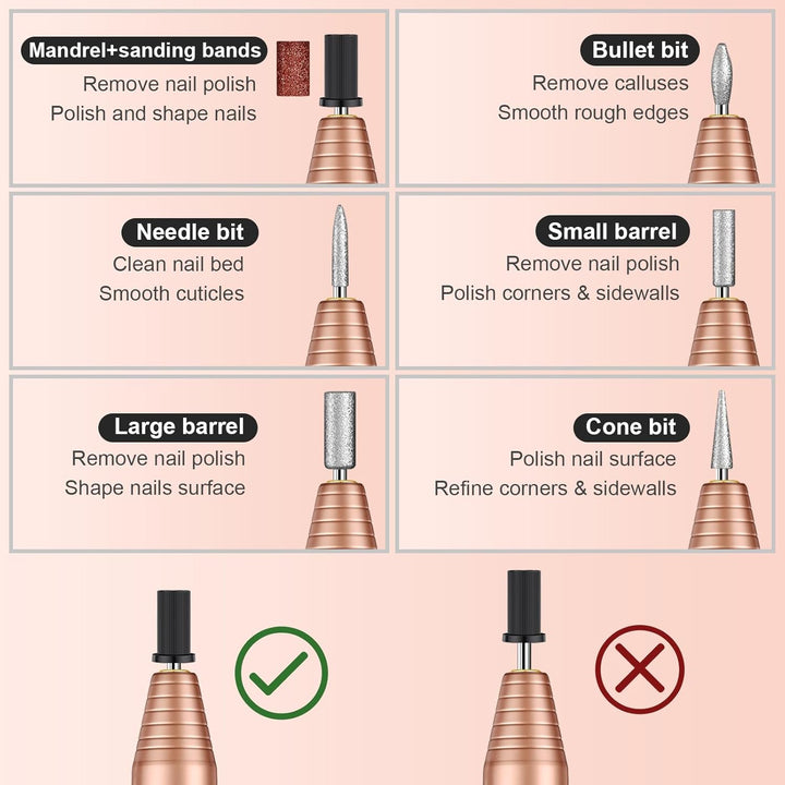 Firslee Elektrische Nagelfeile，USB Elektrische Nagelfräser für Acryl-Gel-Nägel, Elektrischer Nagelbo