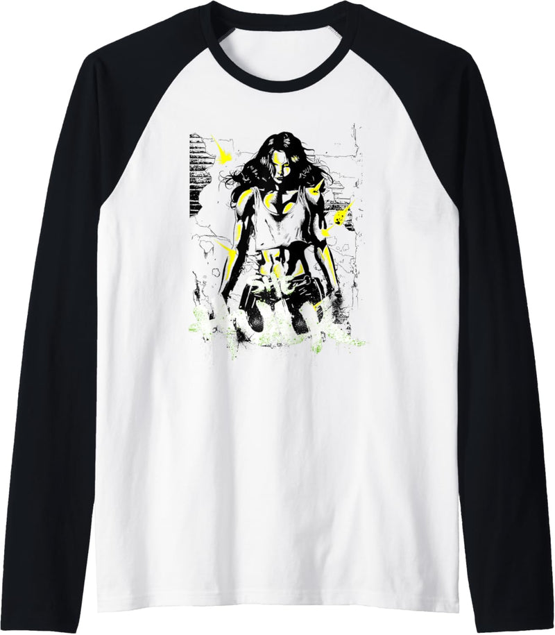 Marvel She-Hulk The Savage Green Neon Brick Splat Raglan