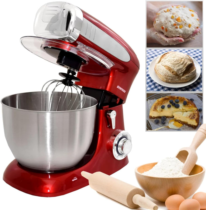 Syntrox Germany Küchenmaschine Deluxe Fleischwolf & Mixer, Rührmaschine mit Zubehör, Vielseitige Koc