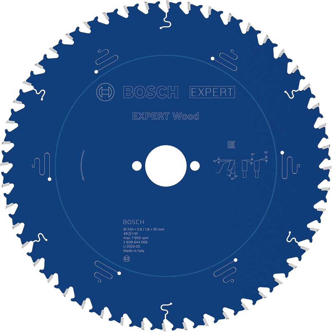 Bosch Professional 1x Kreissägeblatt Expert for Wood (Holz, Sägeblatt Ø 240 x 30 x 2,8 mm, 48 Zähne,