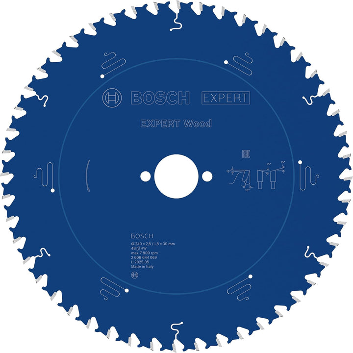Bosch Professional 1x Kreissägeblatt Expert for Wood (Holz, Sägeblatt Ø 240 x 30 x 2,8 mm, 48 Zähne,