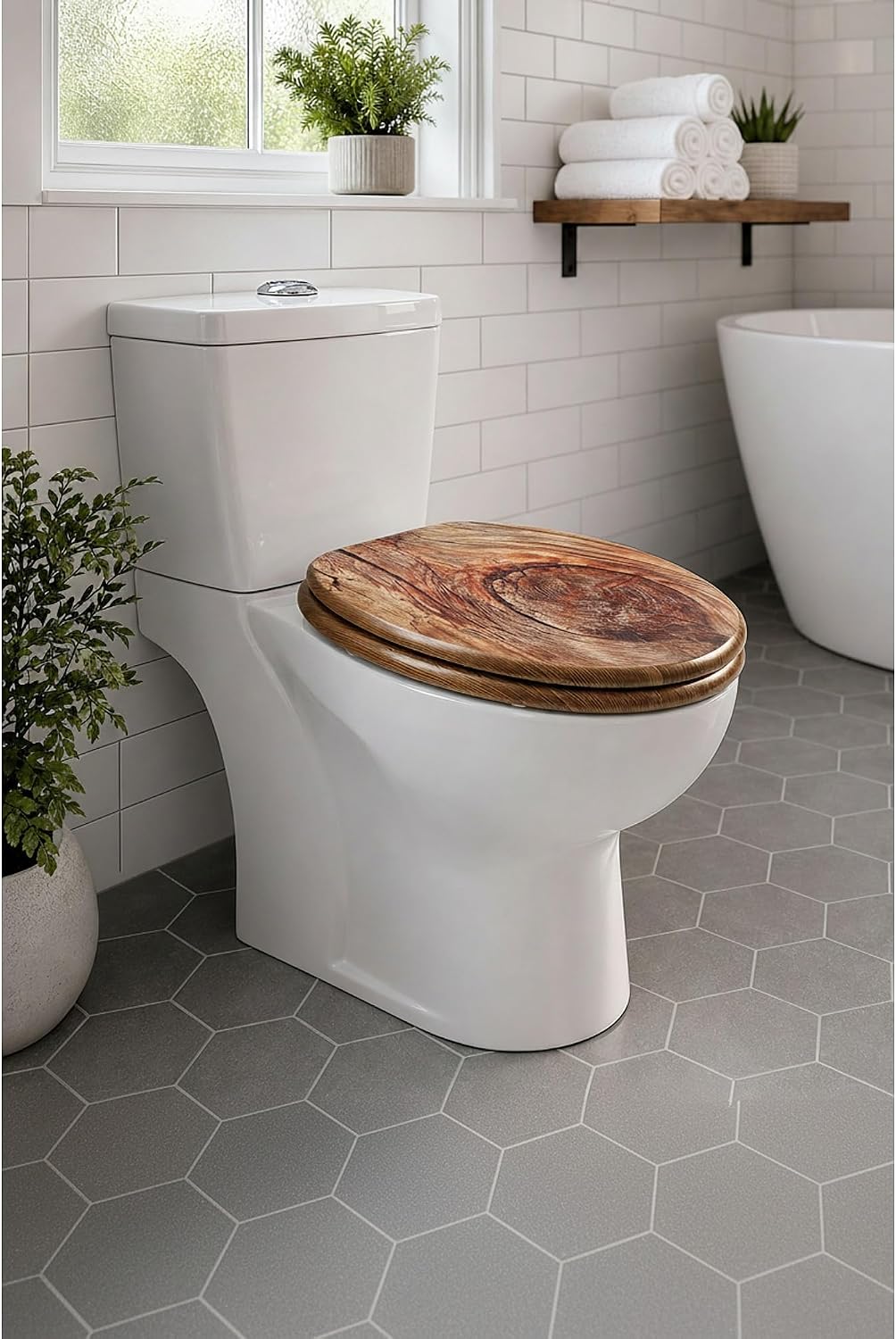 SINOBATH Premium WC Sitz mit Absenkautomatik – hochwertige Toilettendeckel aus Holz, viele bunte Mot