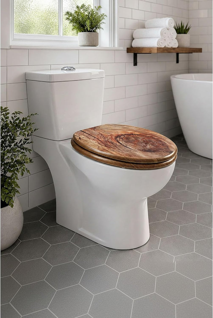 SINOBATH Premium WC Sitz mit Absenkautomatik – hochwertige Toilettendeckel aus Holz, viele bunte Mot