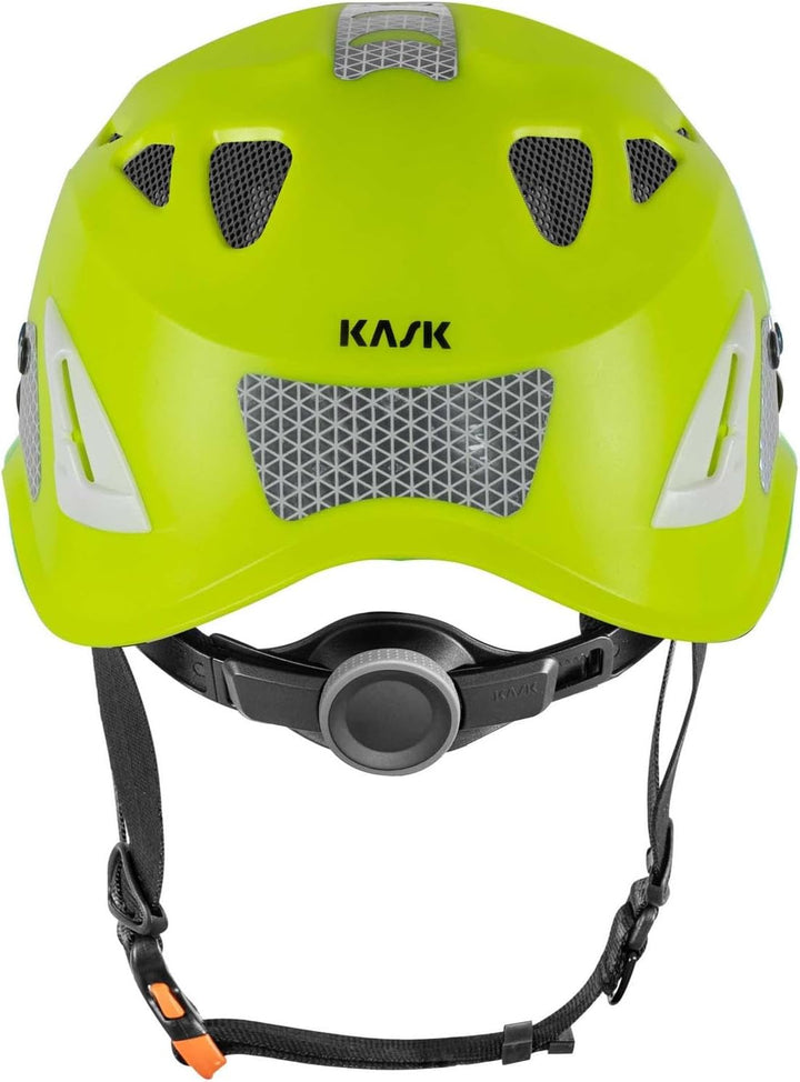 KASK Schutzhelm Superplasma AQ HI VIZ - Arbeitsschutzhelm, Drehrad, Reflexstreifen, EN 397 Gelb, Gel