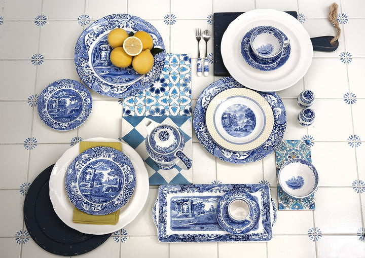 Blue Italian Placemats, Wood, Blue and White, 40.1 x 29 x 0.58 cm