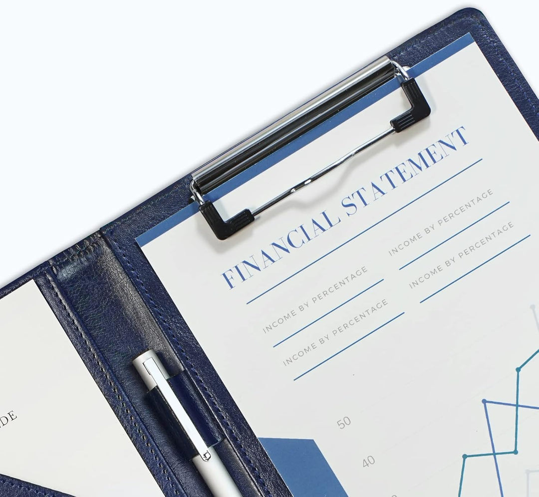 A5 Klemmbrett Mappe Schreibmappe mit Klemmbrett A5 Organizer Mappe Din (Blau), blau