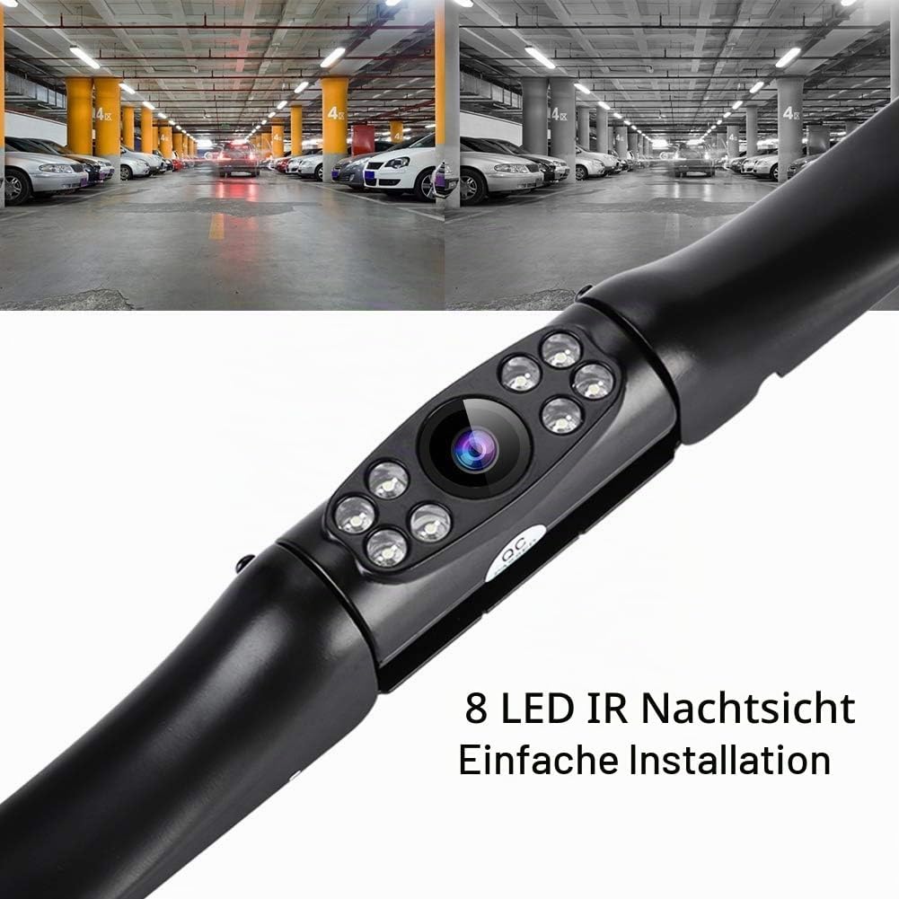 Universal-Rückfahrkamera für Auto, Nummernschild, 170-Grad-HD mit 8 LEDs, wasserdichte Nachtsicht.