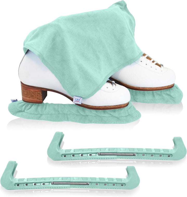 CRS Cross Skate Guards, Soakers & Towel Gift Set - Ice Skating Guards and Soft Skate Blade Covers fo