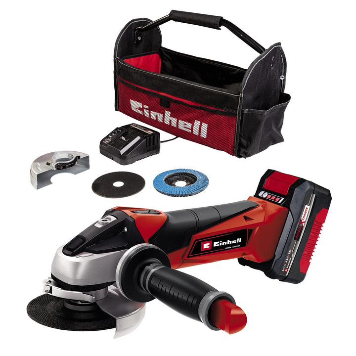 Einhell Akku-Winkelschleifer TE-AG 18/115 Li Kit Power X-Change (18 V, 115 mm Scheibendurchmesser, 2