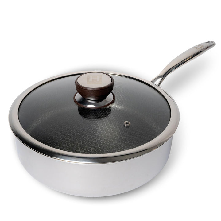 HENSSLERS® Sautepfanne 26cm mit Deckel [FÜR ALLE HERDARTEN INKL. INDUKTION] - Sauteuse Edelstahl - P